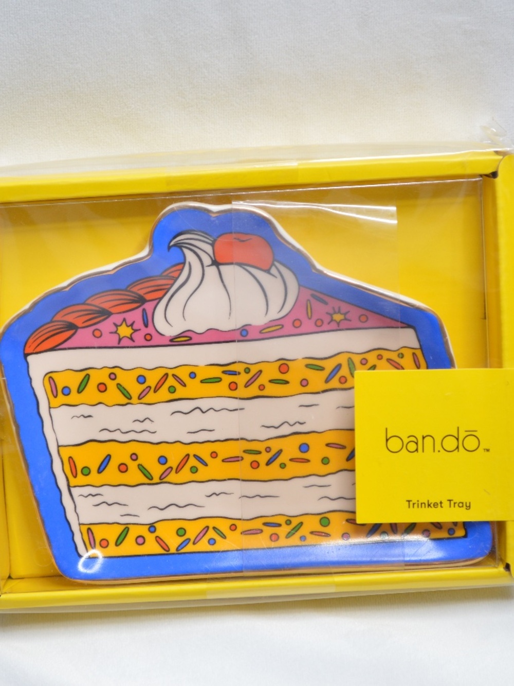Ban.do Piece of Cake Ceramic Trinket Tray Multicolor Dessert Jewelry Dish Cute
